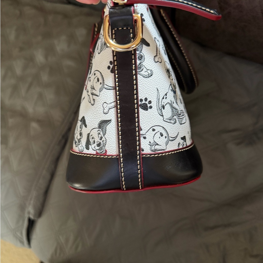 Dooney & Bourke Dog Print Satchel with Black and Red Accents - Picture 8 of 9